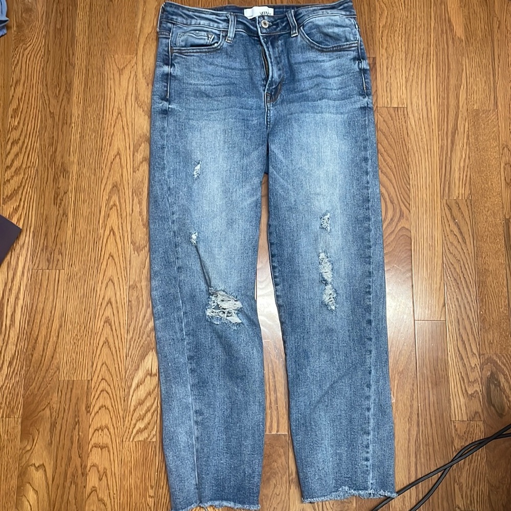 Blue skinny jeans
